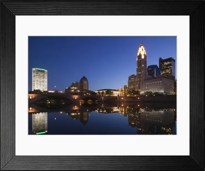 Framed Print : Columbus & Scioto River, Ohio, USA Framed Print : Columbus & Scioto River, Ohio, USA