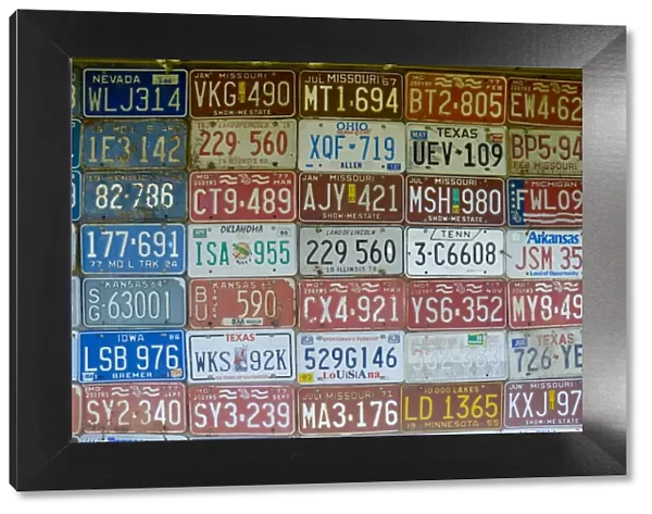 USA, Missouri, Route 66, near Carthage, Car number plates