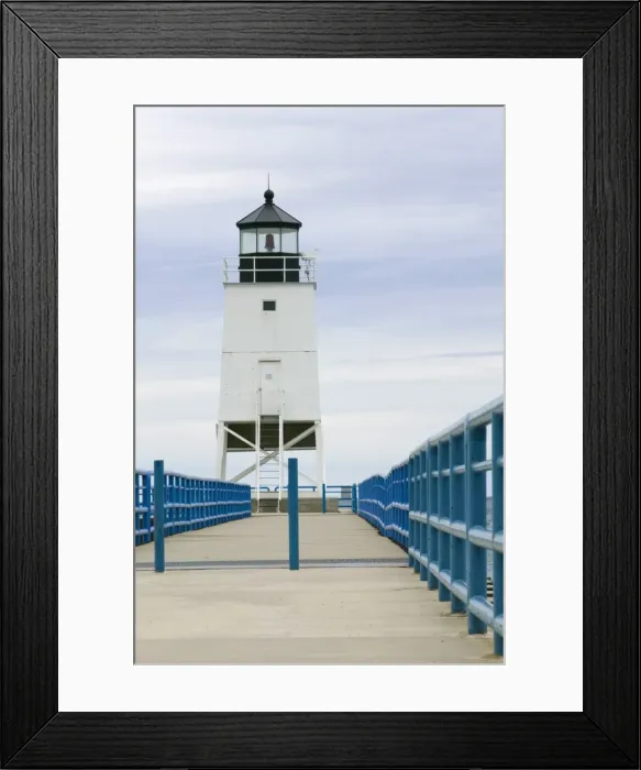 Framed Print : Charlevoix Lighthouse on Lake Michigan, Michigan, USA Framed Print : Charlevoix Lighthouse on Lake Michigan, Michigan, USA