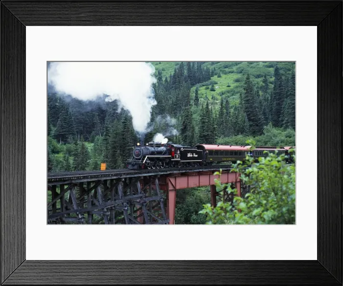 Framed Print : White Pass steam train commemorating the Ton of Gold Framed Print : White Pass steam train commemorating the Ton of Gold