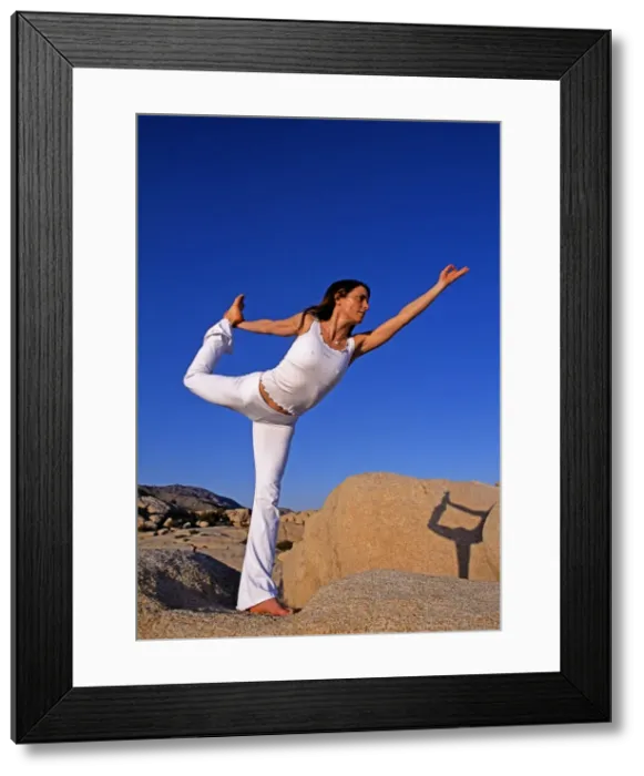 Framed Print : Yoga in the Joshua Tree National Park Framed Print : Yoga in the Joshua Tree National Park