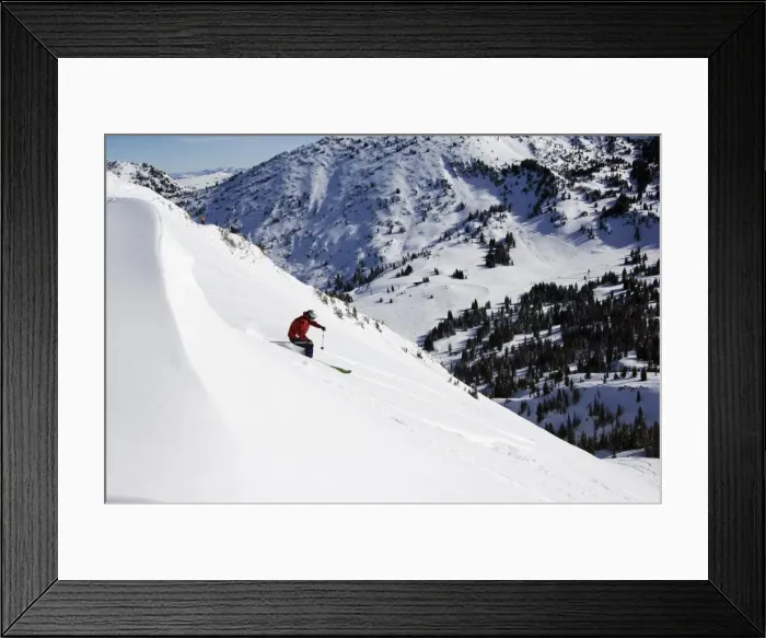 Framed Print : USA Utah Salt Lake City Alta Ski Resort Off Piste Skier Framed Print : USA Utah Salt Lake City Alta Ski Resort Off Piste Skier