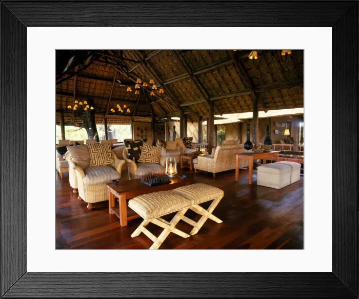 Framed Print : Interior of main sitting room at Chiefs Camp, Chiefs Island Framed Print : Interior of main sitting room at Chiefs Camp, Chiefs Island