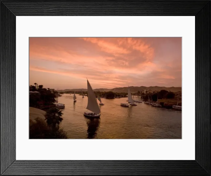 Framed Print : Feluccas on River Nile Framed Print : Feluccas on River Nile