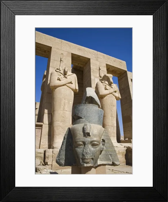 Framed Print : Headless statues of Ramses II line the courtyard Framed Print : Headless statues of Ramses II line the courtyard