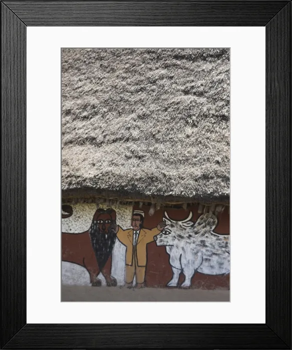 Framed Print : Ethiopia, Painted houses of the Alaba peoples near Kulito Framed Print : Ethiopia, Painted houses of the Alaba peoples near Kulito