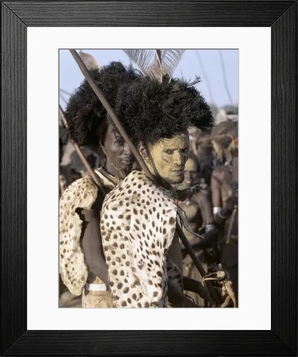 Framed Print : A Dassanech man in full tribal regalia participates Framed Print : A Dassanech man in full tribal regalia participates
