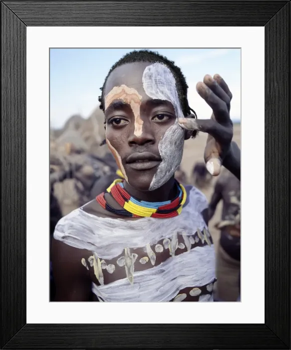 Framed Print : Karo men excel in body art Framed Print : Karo men excel in body art