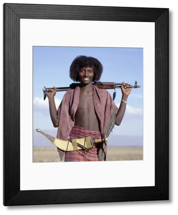 Framed Print : Warriors of the nomadic Afar tribe wear their hair Framed Print : Warriors of the nomadic Afar tribe wear their hair
