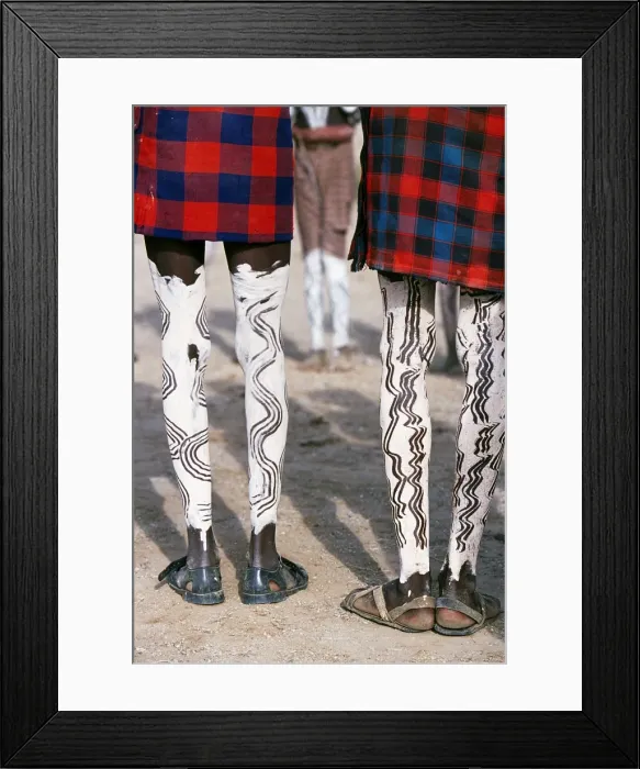 Framed Print : Nyangatom men their faces and bodies with stylised Framed Print : Nyangatom men their faces and bodies with stylised