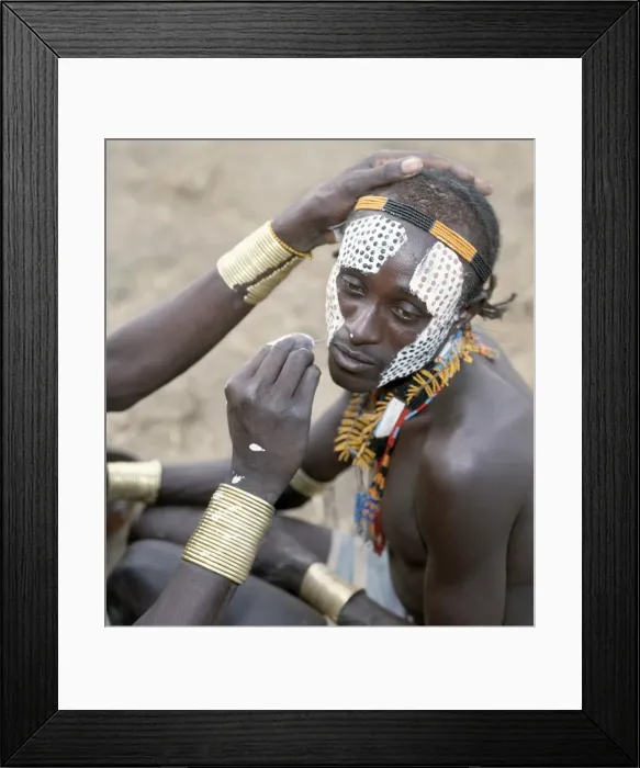 Framed Print : Karo men excel in body art Framed Print : Karo men excel in body art