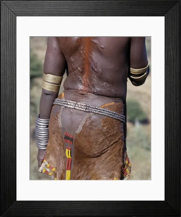 Framed Print : A Hamar woman is left with bloody wheals Framed Print : A Hamar woman is left with bloody wheals