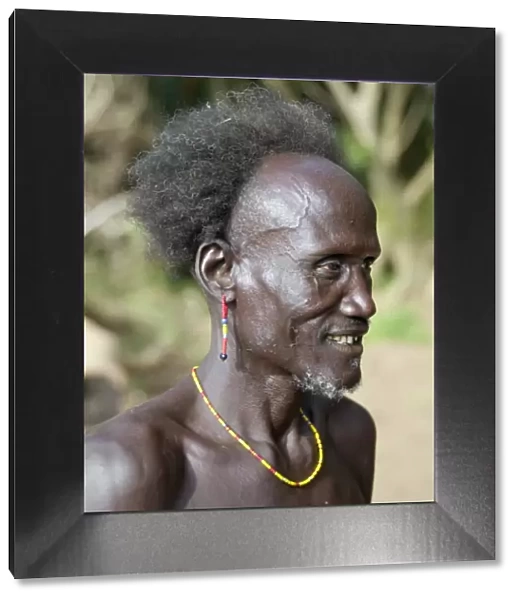A Dassanech man with a shock of hair