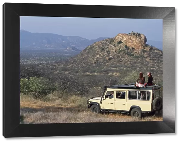 Mobile safari in Kenya with Samburu moran warriors as game spotters