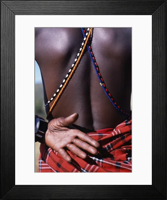 Framed Print : Beaded cross-belts worn by a Laikipiak Msai elder Framed Print : Beaded cross-belts worn by a Laikipiak Msai elder
