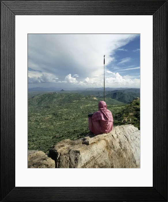 Framed Print : A Samburu man looks out over a vast tract of unspoilt