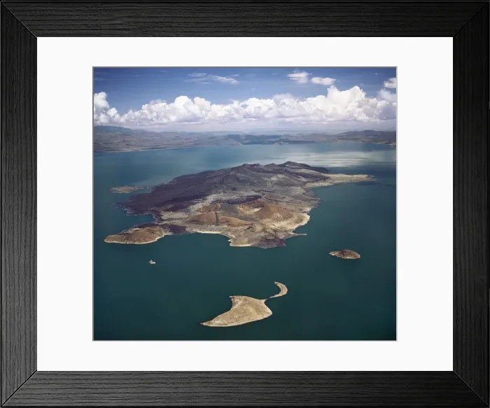 Framed Print : An aerial view of South Island, Lake Turkanas largest island Framed Print : An aerial view of South Island, Lake Turkanas largest island