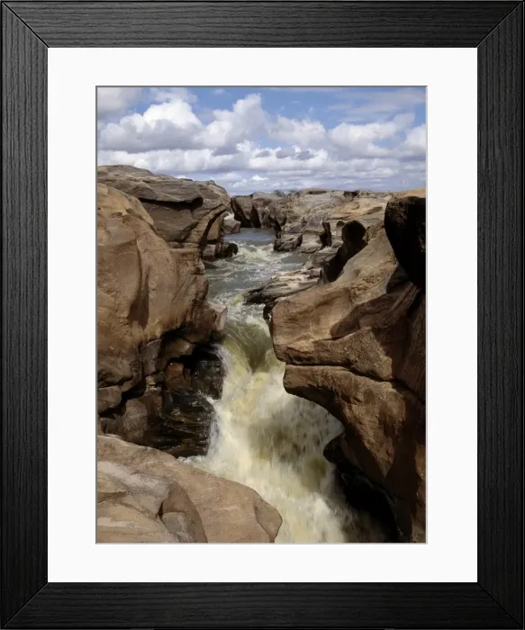 Framed Print : Rock sculpturing by the Galana River at Lugard Falls Framed Print : Rock sculpturing by the Galana River at Lugard Falls