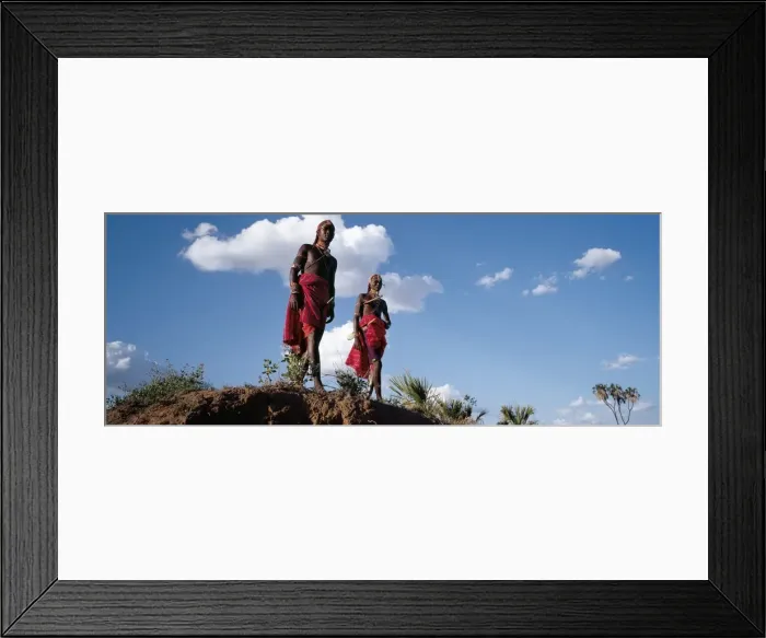 Framed Print : Two Samburu warriors resplendent with long Ochred braids Framed Print : Two Samburu warriors resplendent with long Ochred braids