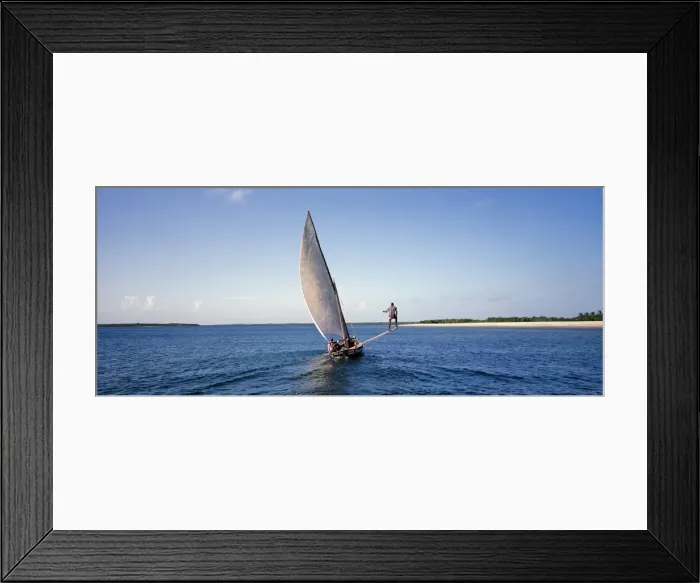 Framed Print : A wooden sailing boat off Lamu Island