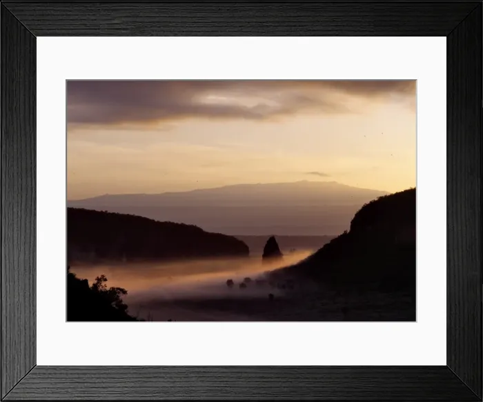 Framed Print : Early morning ground mist surrounds Fischers Tower Framed Print : Early morning ground mist surrounds Fischers Tower