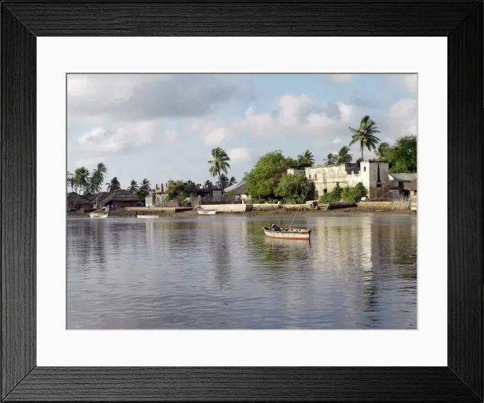 Framed Print : The waterfront of the old historic town of Faza on Framed Print : The waterfront of the old historic town of Faza on