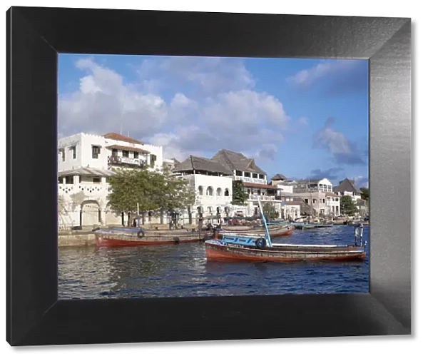 The waterfront of the sheltered, natural harbour of Lamu Island