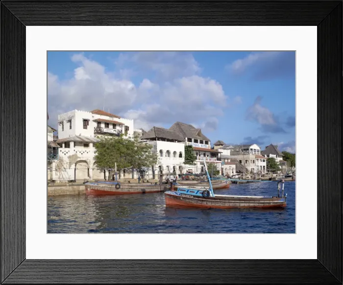 Framed Print : The waterfront of the sheltered, natural harbour of Lamu Island Framed Print : The waterfront of the sheltered, natural harbour of Lamu Island