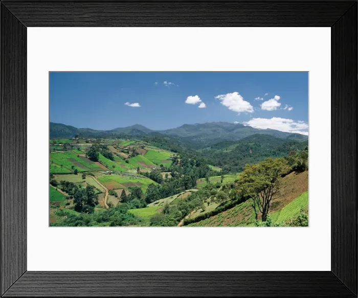 Framed Print : Rich farming country on the edge of the Aberdare Forest Framed Print : Rich farming country on the edge of the Aberdare Forest