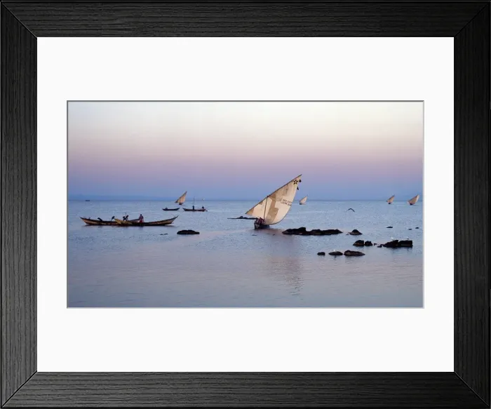 Framed Print : Luo fishing boats leave the eastern lakeshore of Lake Framed Print : Luo fishing boats leave the eastern lakeshore of Lake