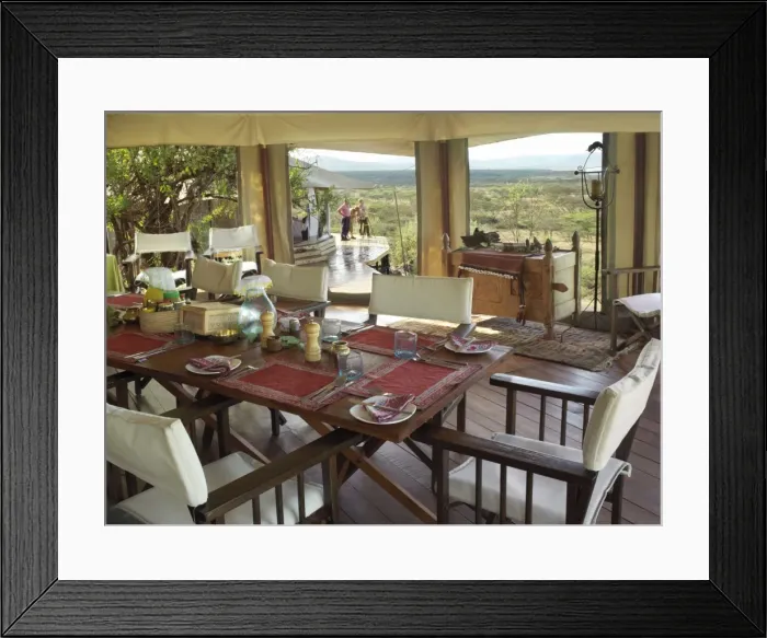 Framed Print : The dining tent of Ol Seki tented camp in Masai Mara Game Reserve