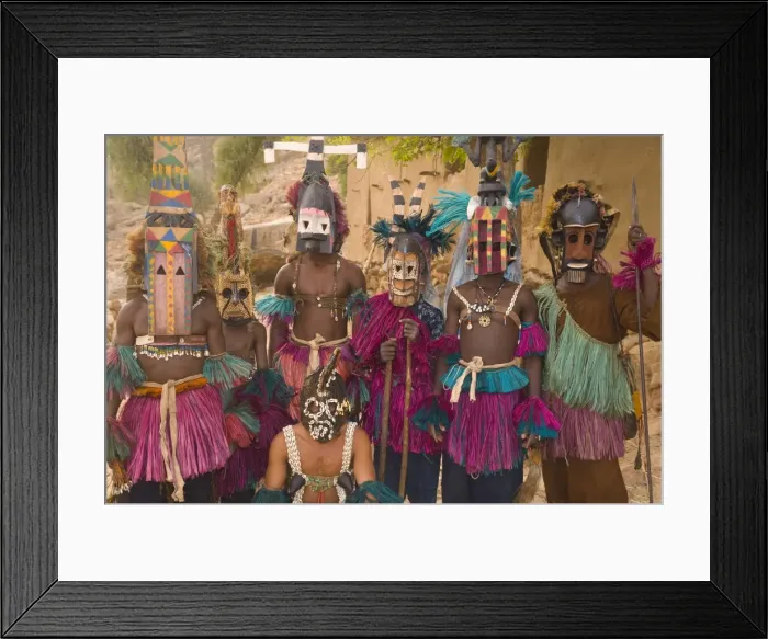 Framed Print : Masked Ceremonial Dogon Dancers, Sangha, Dogon Country, Mali Framed Print : Masked Ceremonial Dogon Dancers, Sangha, Dogon Country, Mali