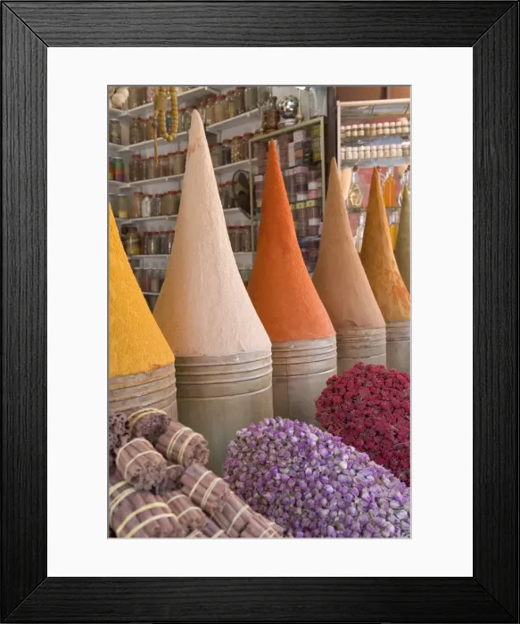 Framed Print : Spices in market, Mellah district, Marrakesh, Morocco Framed Print : Spices in market, Mellah district, Marrakesh, Morocco