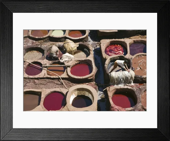 Framed Print : Traditional Tanneries, Fes El-Bali (Old Fes), Fes, Morocco Framed Print : Traditional Tanneries, Fes El-Bali (Old Fes), Fes, Morocco