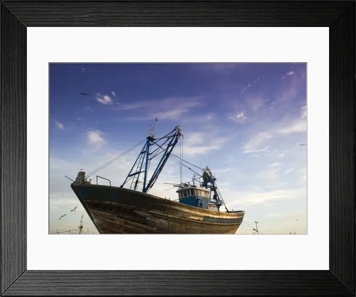 Framed Print : Fishing Boat, Essaouira, Atlantic Coast, Morocco Framed Print : Fishing Boat, Essaouira, Atlantic Coast, Morocco