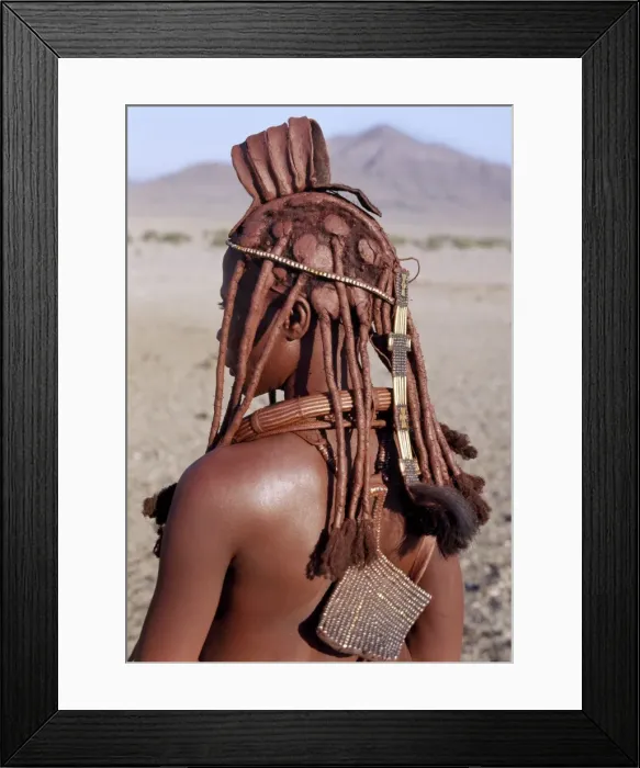 Framed Print : A Himba woman in traditional attire