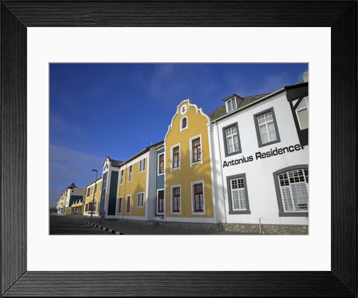 Framed Print : Old colonial buildings in Swakopmund, Namibia Framed Print : Old colonial buildings in Swakopmund, Namibia