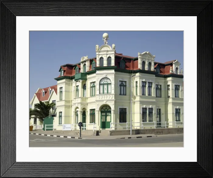 Framed Print : A fine old building in Swakopmund depicts the architecture Framed Print : A fine old building in Swakopmund depicts the architecture