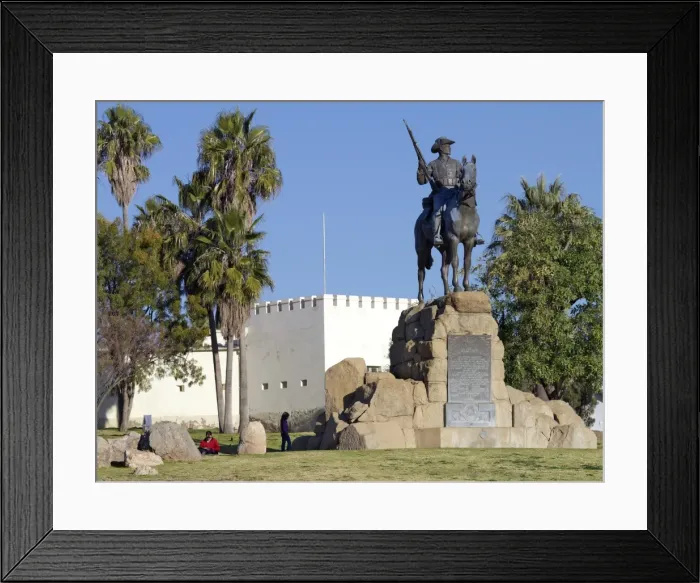 Framed Print : The Equestrian Statue in Windhoek commemorates Framed Print : The Equestrian Statue in Windhoek commemorates