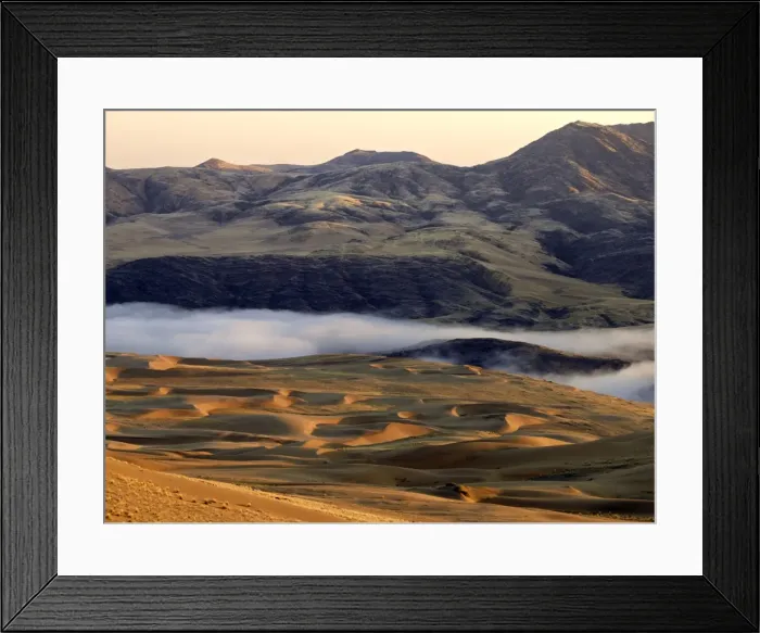 Framed Print : In the early morning low mist conceals the Kunene River Framed Print : In the early morning low mist conceals the Kunene River
