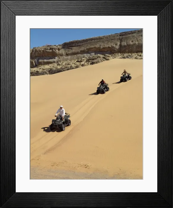 Framed Print : Tourists set out on quad bikes to explore the magnificent Framed Print : Tourists set out on quad bikes to explore the magnificent