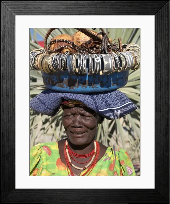 Framed Print : A Himba street vendor at Opuwo who sells Himba Jewellery Framed Print : A Himba street vendor at Opuwo who sells Himba Jewellery