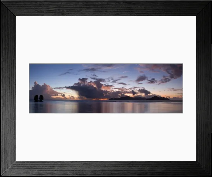 Framed Print : Sunset over Praslin island seen from La Digue, Seychelles Framed Print : Sunset over Praslin island seen from La Digue, Seychelles