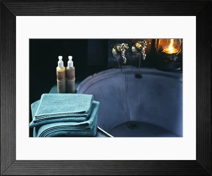 Framed Print : Bath at Honeyguide Tented Safari Camp Framed Print : Bath at Honeyguide Tented Safari Camp