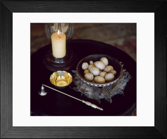 Framed Print : Gorah Elephant Camp - detail of items on side table Framed Print : Gorah Elephant Camp - detail of items on side table