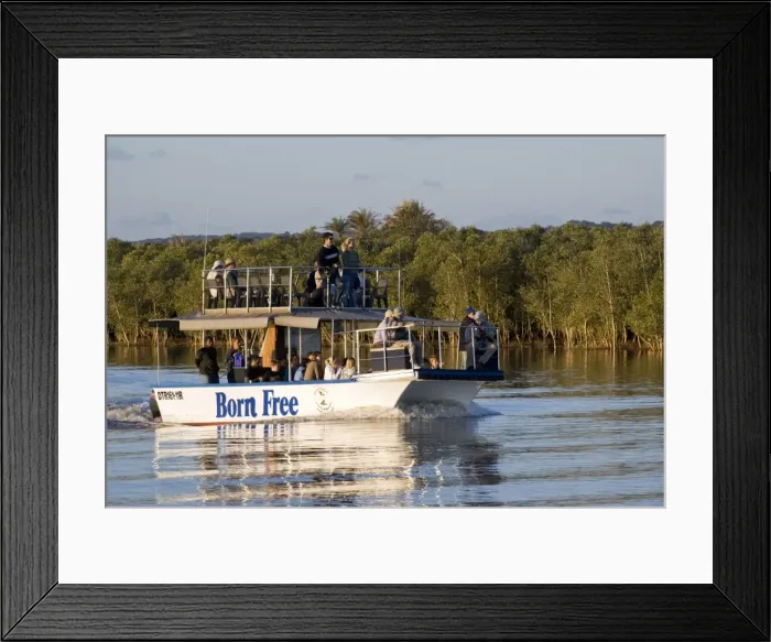 Framed Print : A tour boat on the St Lucia Estuary