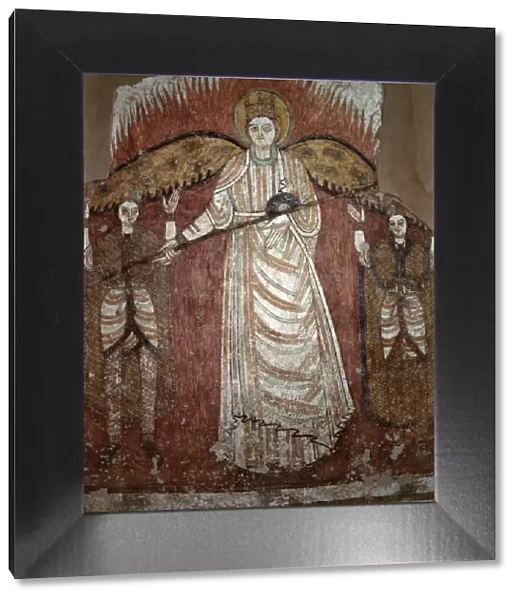 A fine early Coptic wall mural depicting an angel