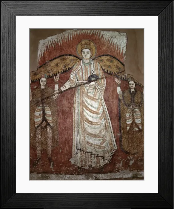 Framed Print : A fine early Coptic wall mural depicting an angel Framed Print : A fine early Coptic wall mural depicting an angel