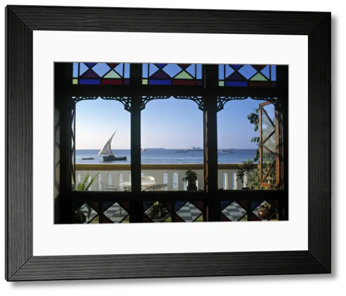 Framed Print : Dhow through window Framed Print : Dhow through window