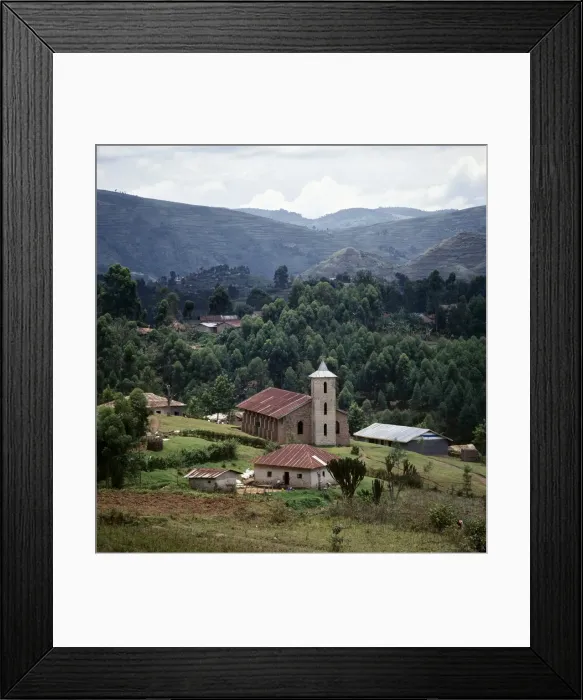 Framed Print : The Catholic church at Nyaruhanga is of an unmistakable Italian style Framed Print : The Catholic church at Nyaruhanga is of an unmistakable Italian style